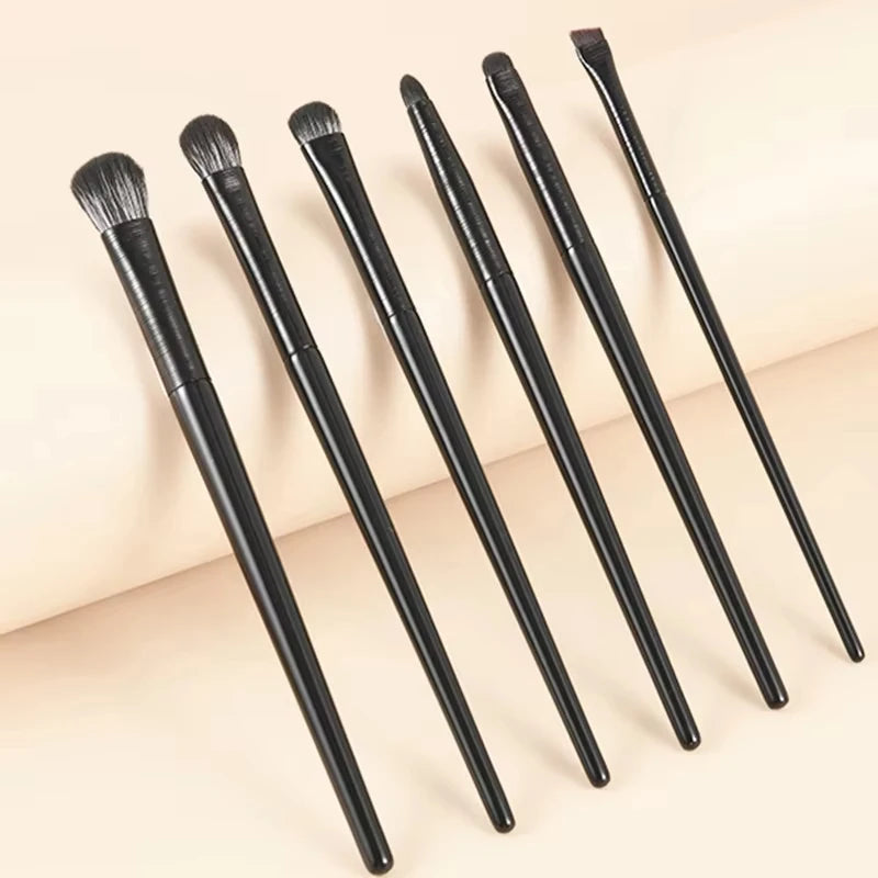 6-Piece Eye Makeup Brush Set - Professional Soft Contour & Detail Brushes