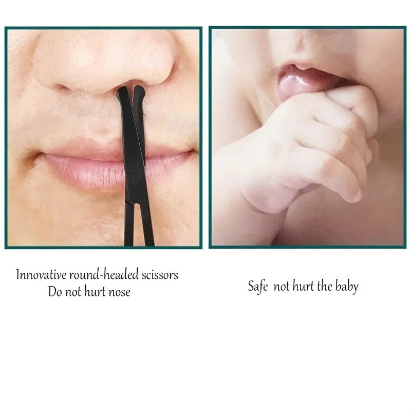 Precision Round Head Trimming Scissors for Nose Hair Grooming - Personal Care Tools
