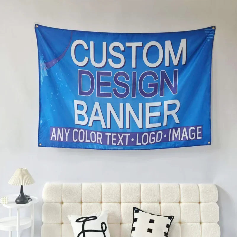Outdoor & Indoor Polyester Banner with Grommets - Custom Sizes for Home Decor