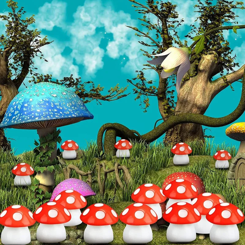 Mini Resin Mushroom Garden Figurines - 50 Pcs Tiny Decorative Miniatures for Micro Gardens & Terrariums