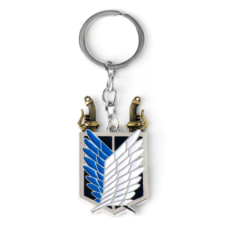 Anime Attack on Titan Logo Keychain Cartoon Car Bag Pendant Accessories