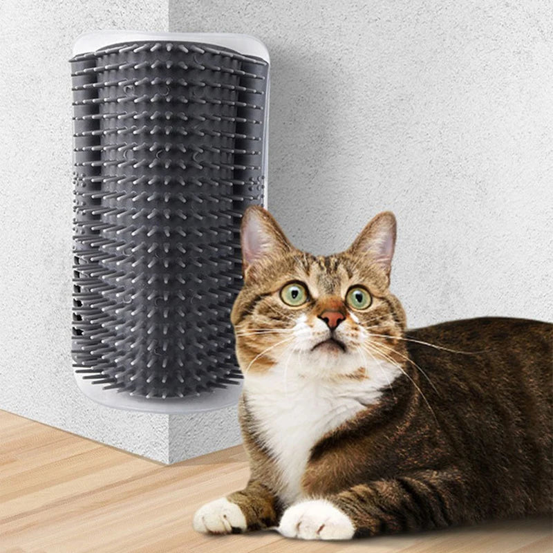 Cat Corner Scrubber Massager Brush for Grooming & Scratching – Pet Supplies