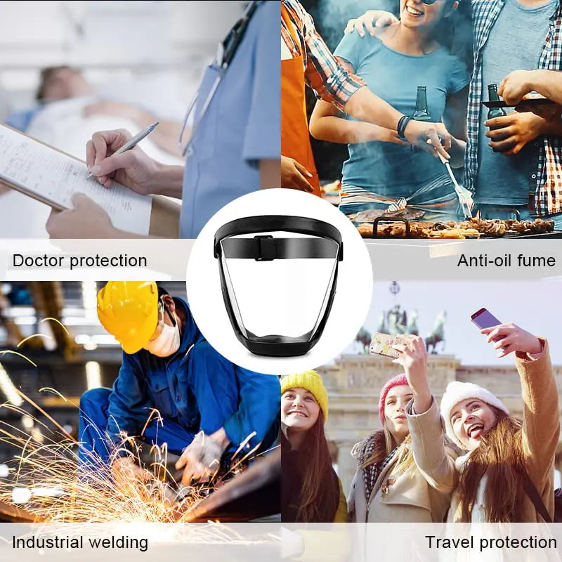Full Face Shield Protective Face Mask for Work & Kitchen Anti-Fog Oil Proof