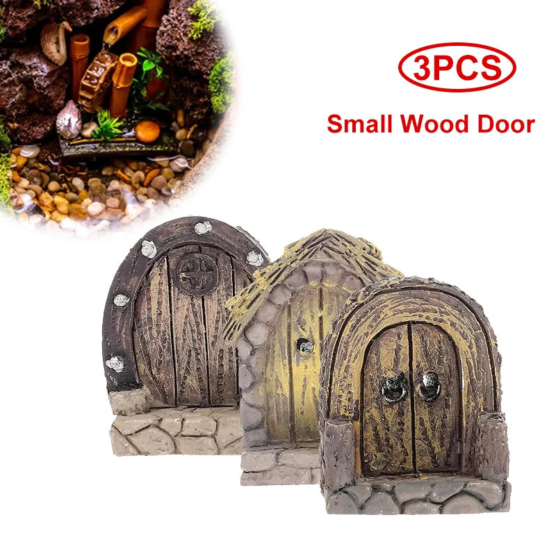Mini Wooden Door Picture Frame Set for Home Decor Rustic Resin Crafts
