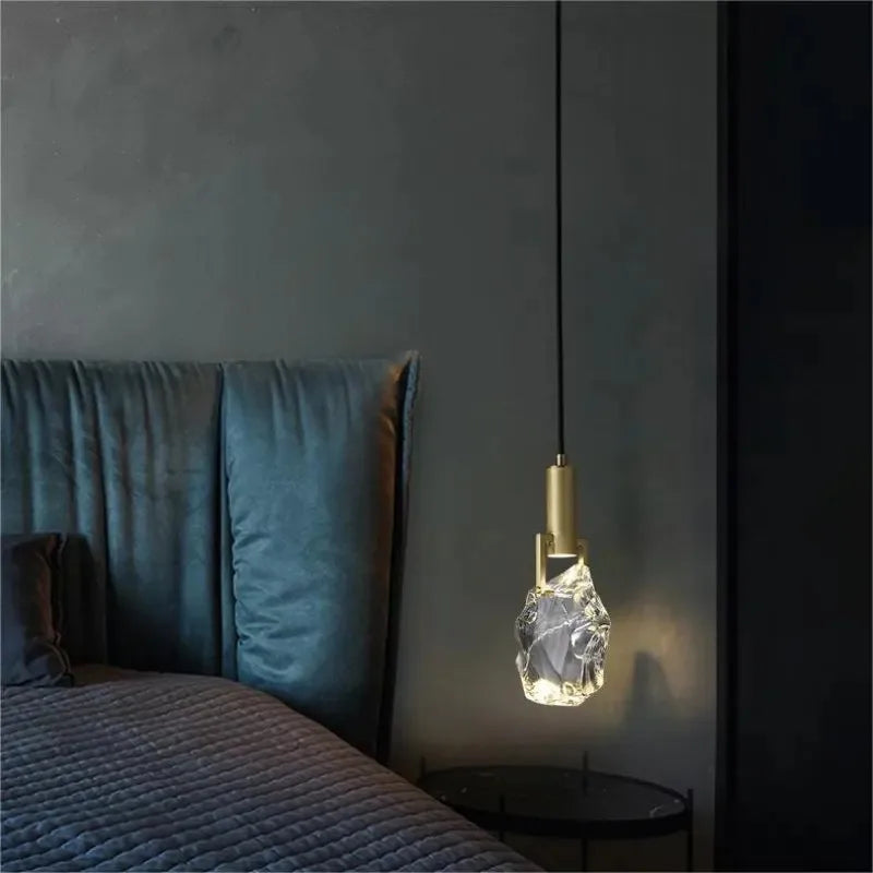 Modern Crystal Pendant Lamp Nordic LED Hanging Light for Bedroom Dining Room