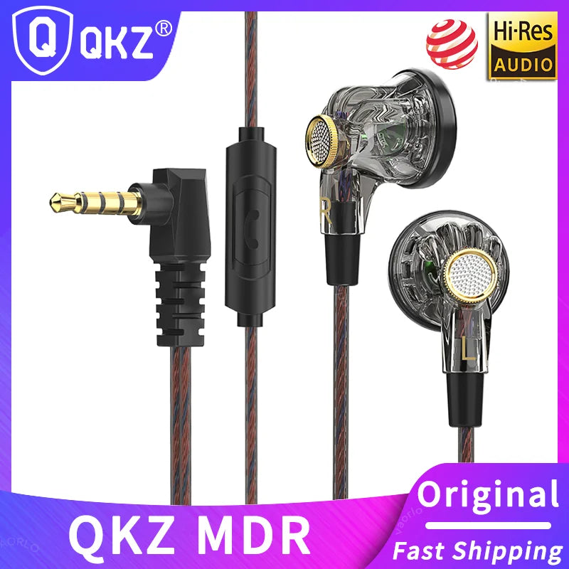 In-Ear Stereo Earphones with HD Microphone, 3.5mm Jack, Flat Headset