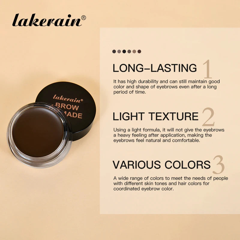 Waterproof Eyebrow Tint with Brush - Long-Lasting Natural Full-Pigment Brow Pomade