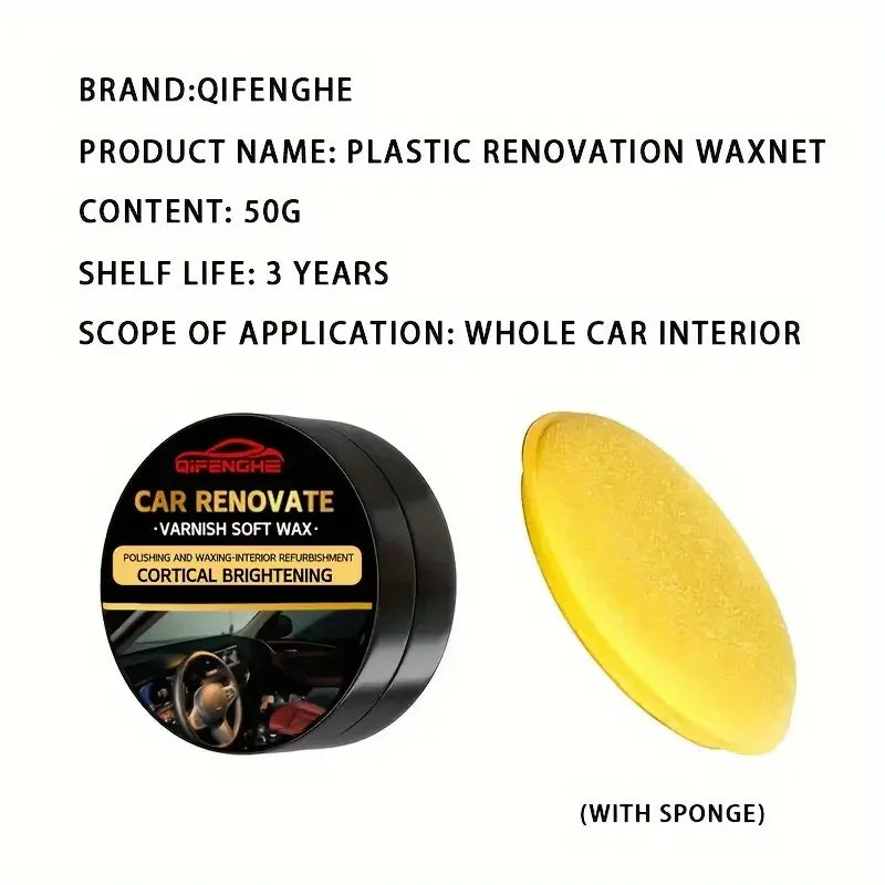 Car Interior Maintenance Wax for Dashboard, Leather, Tires & Sofa Care