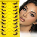 10 Pairs Wispy Cat Eye Faux False Eyelashes for Natural Glam Look