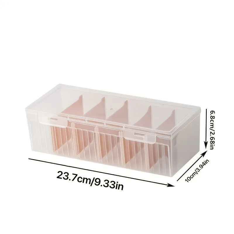 Transparent Storage Box with Lid and Removable Divider for Cards Jewelry Beads and More