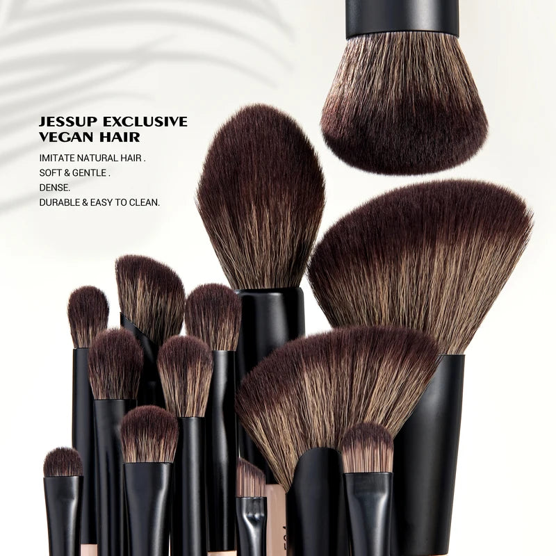 Jessup Makeup Brush Set 3/5/7 Pieces Double Sided Face & Eye Brushes Cruelty-Free