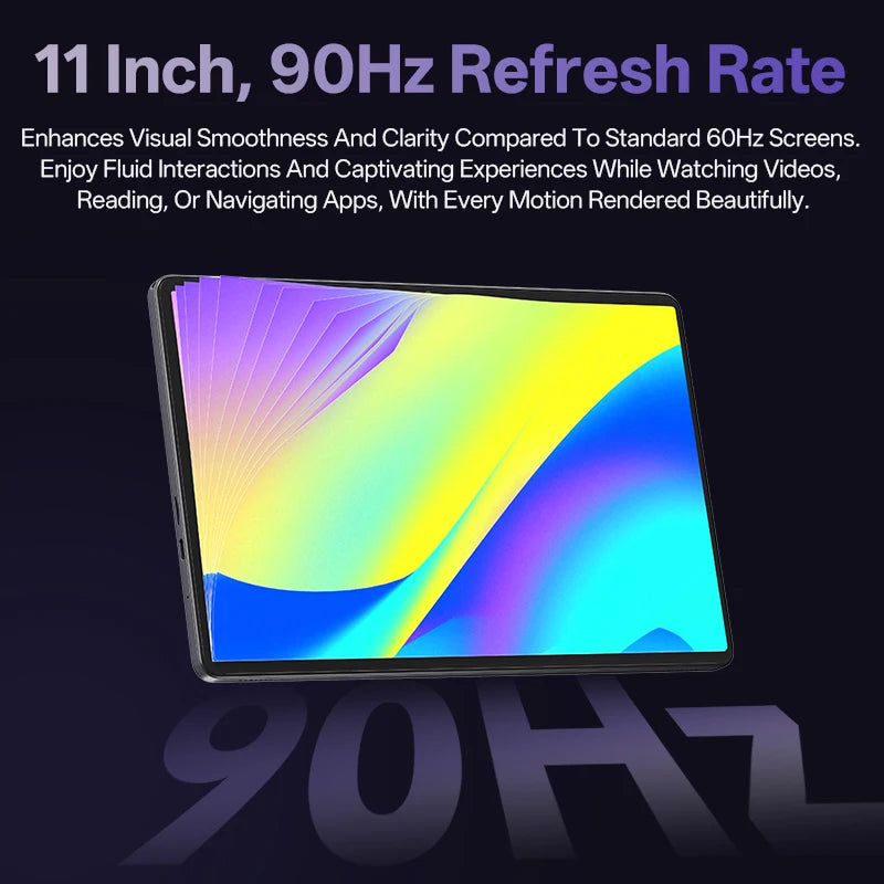 10.95 Inch Android Tablet with 90Hz HD IPS Screen 128GB Storage 4GB RAM