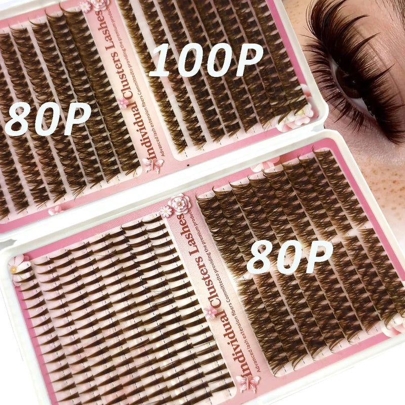 Eyelash Extension Spikes 32 Rows Wispy Faux Cils Clusters for Natural Lash Look