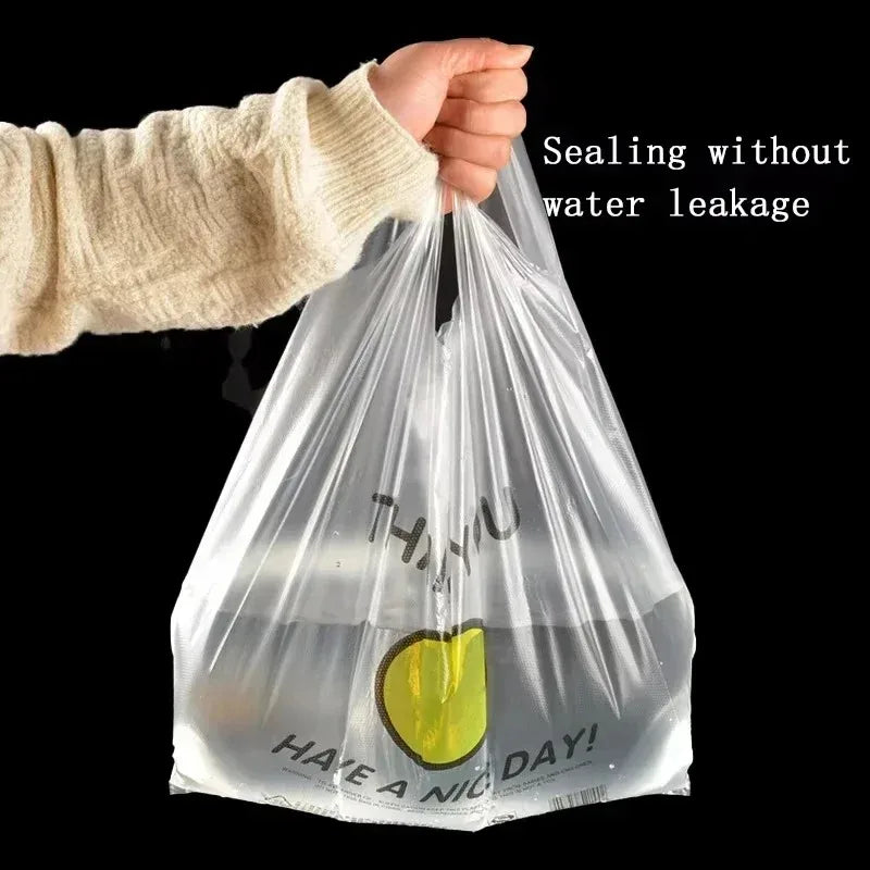 Plastic Food Storage Bags with Handles - Recyclable Grocery & Kitchen Organizer Set