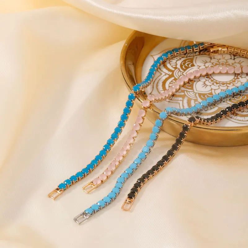 Elegant Zirconia Bracelet for Women - Multiple Colors & Lengths