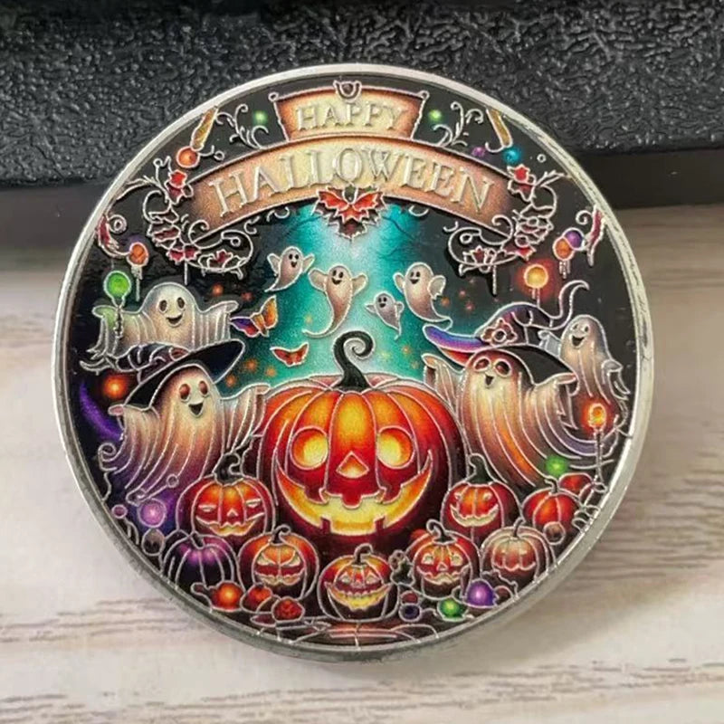 Halloween Pumpkin Ghost Coin Collectible Coin Home Decor Souvenir
