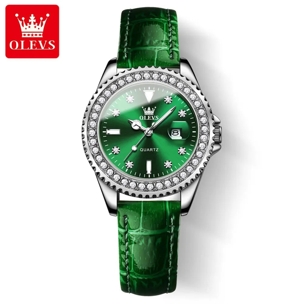 Women’s Quartz Watch with Diamond Dial Waterproof Stainless Steel Band Elegant Ladies Watch