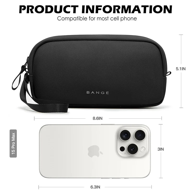 Travel Organizer Bag with Power Bank Pouch for Electronics and Cables