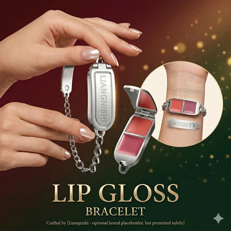 Multi-Color Lip Gloss Bracelet Set with Water Moisturizing Lip Makeup Tool