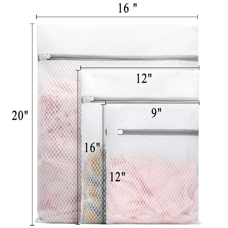 5Pcs Mesh Laundry Bags Set Durable Reusable Washing Machine Organizer Bags