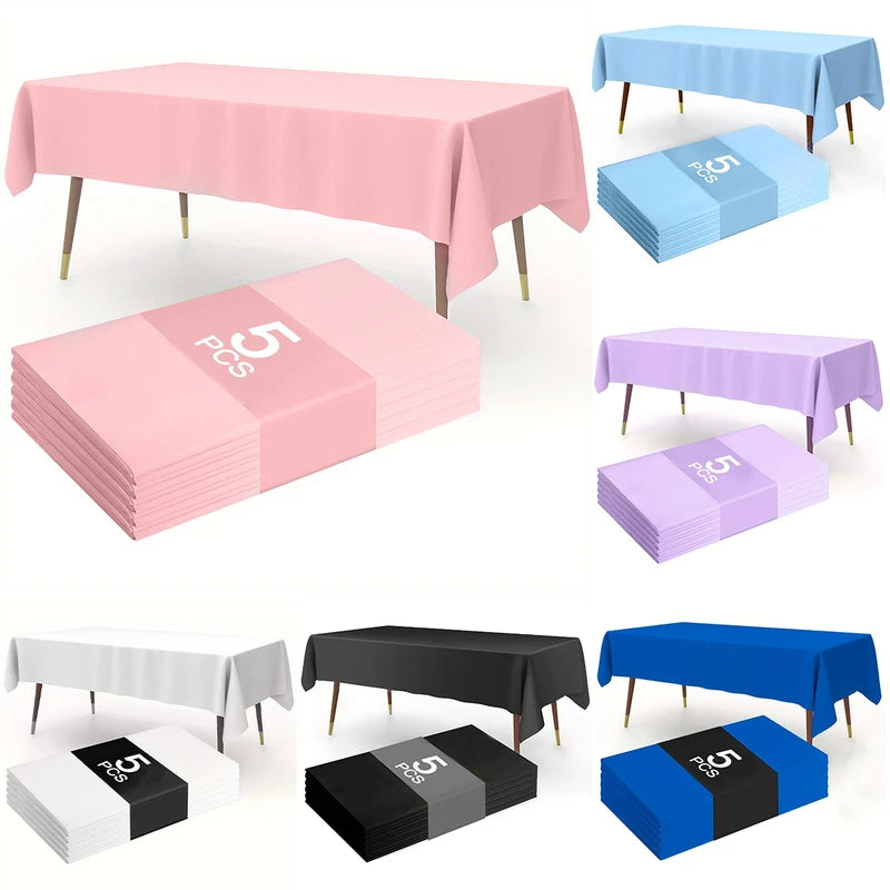 Solid Color Plastic Tablecloth 137x183cm Rectangle Party & Wedding Cover