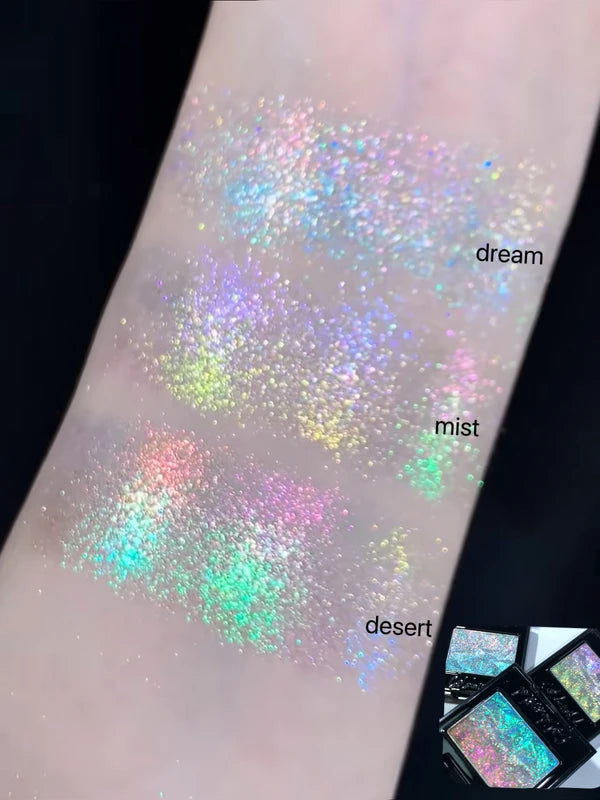 Monochrome Glitter Eye Shadow - Chameleon Gradient Blue Purple Sparkle Makeup