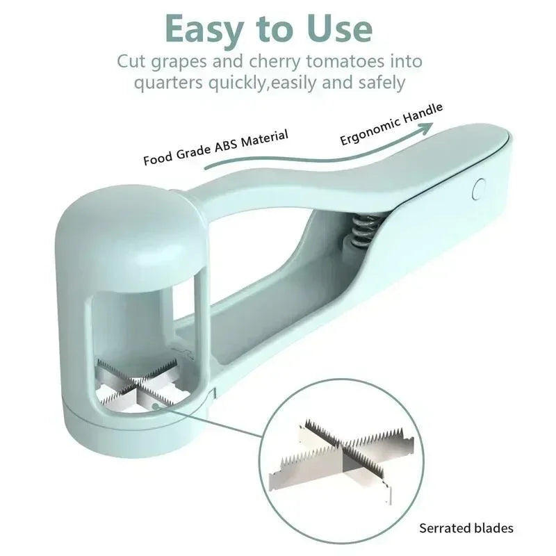 Fruit Slicer Cutter for Grapes Cherry Tomatoes & Salad Prep - Kitchen Gadget