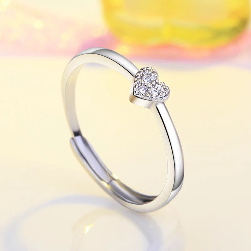 925 Sterling Silver Heart Ring for Women Wedding Engagement Jewelry Gift