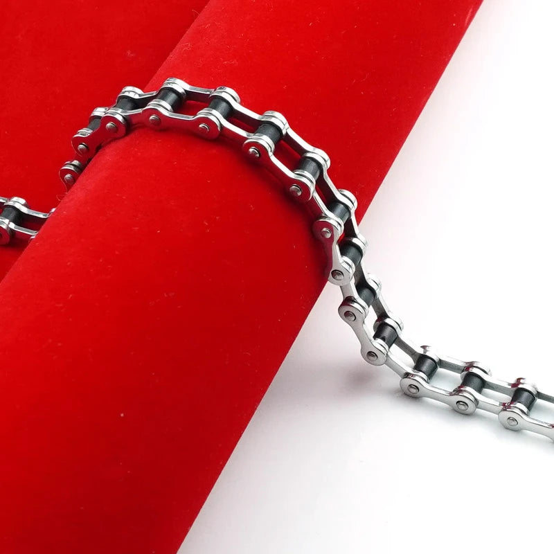 Mens Stainless Steel Biker Chain Bracelet Punk Jewelry Motorcycle Link Bangles