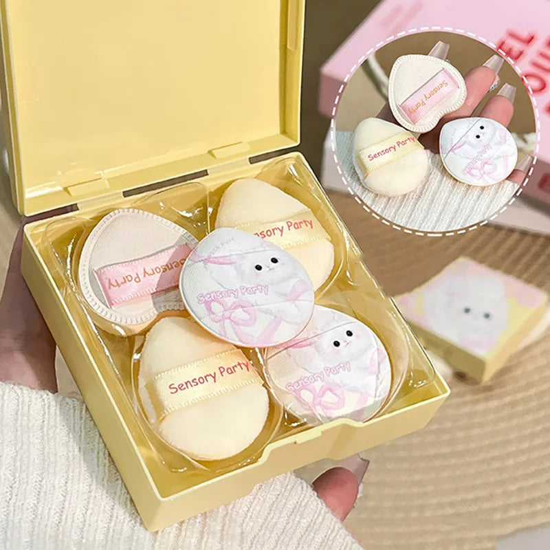 Mini Makeup Sponge Set with Box - Soft Velvet Facial Beauty Tools 5pcs
