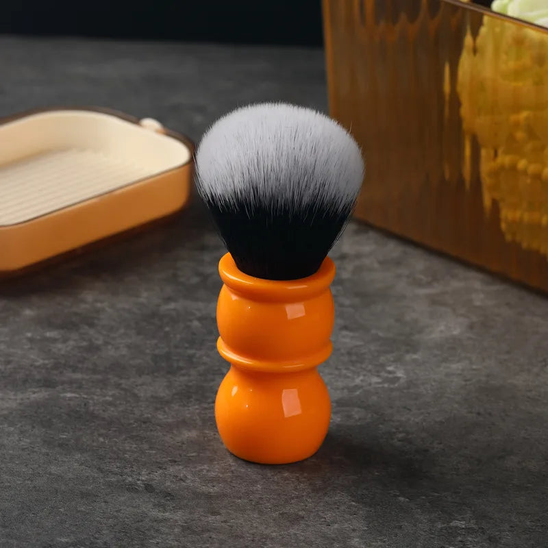 Synthetic Hair Shaving Brush with Orange Handle, 24mm Tuxedo Knot