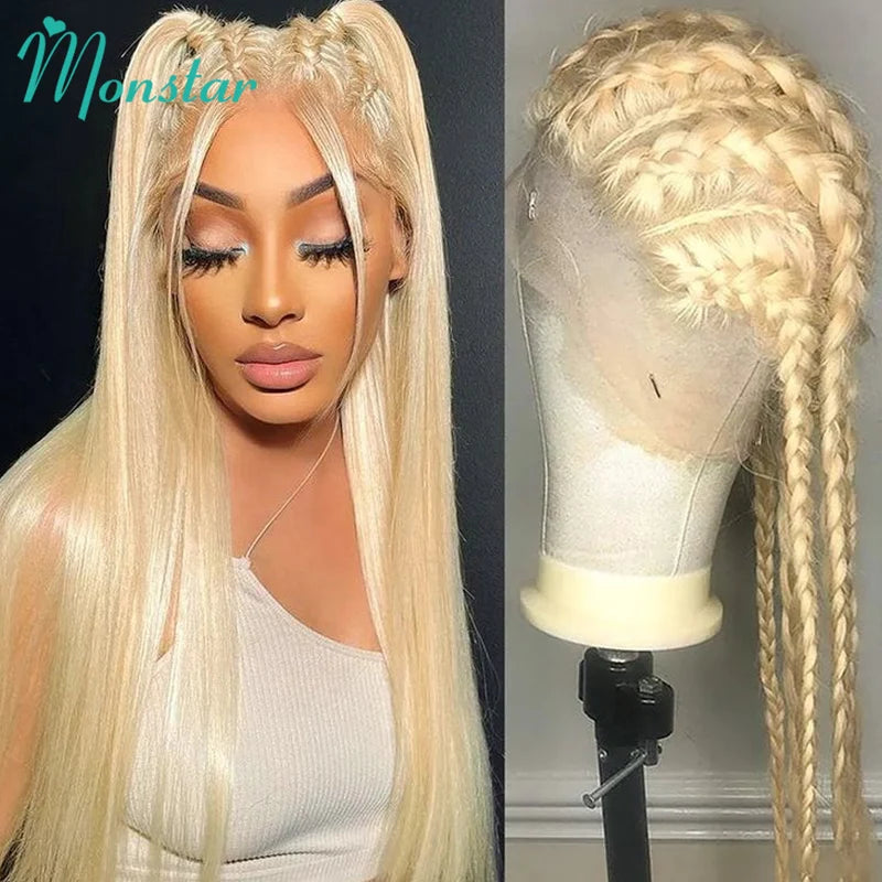 Full Lace Human Hair Wig 13x6 360 Blonde Wig with Pre-Plucked Baby Hair