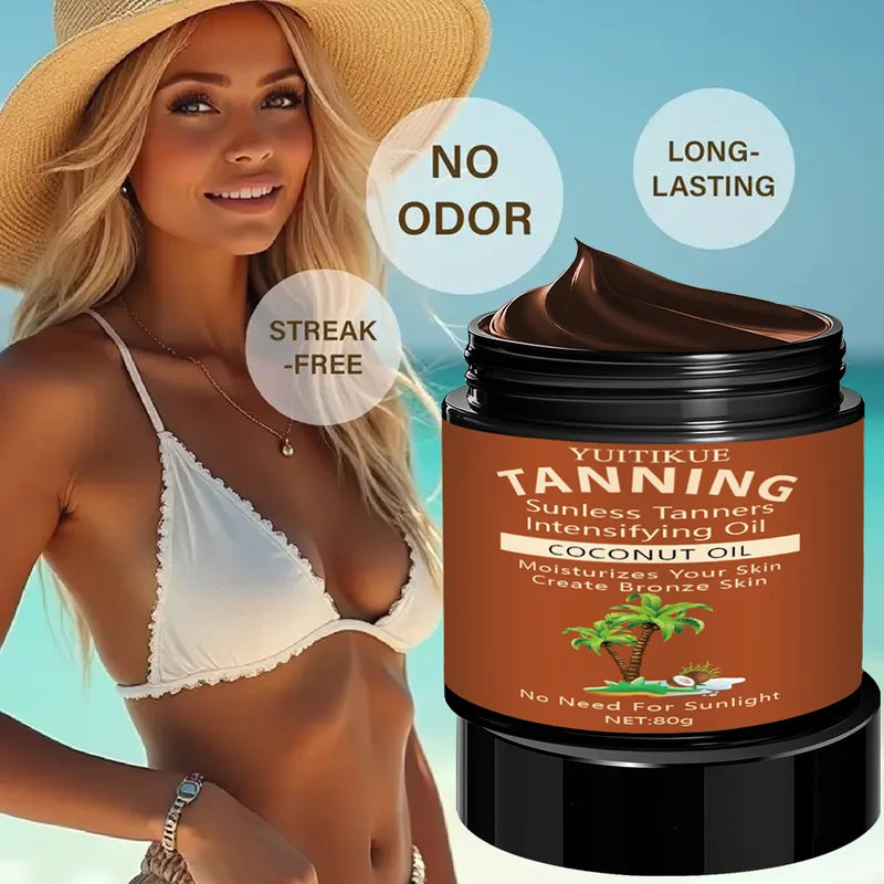 Bronzed Glow Tanning Cream with Coconut Oil - No Sun Needed