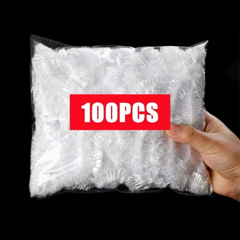 Disposable Food Covers 100PCS Elastic Plastic Wraps for Food Preservation