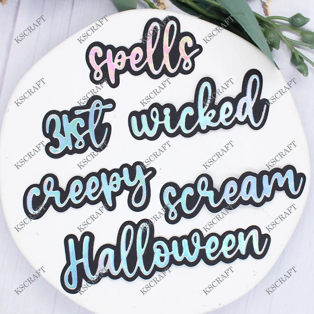 Halloween Shadow Words Cutting Dies & Stencils for Scrapbooking DIY Paper Cards