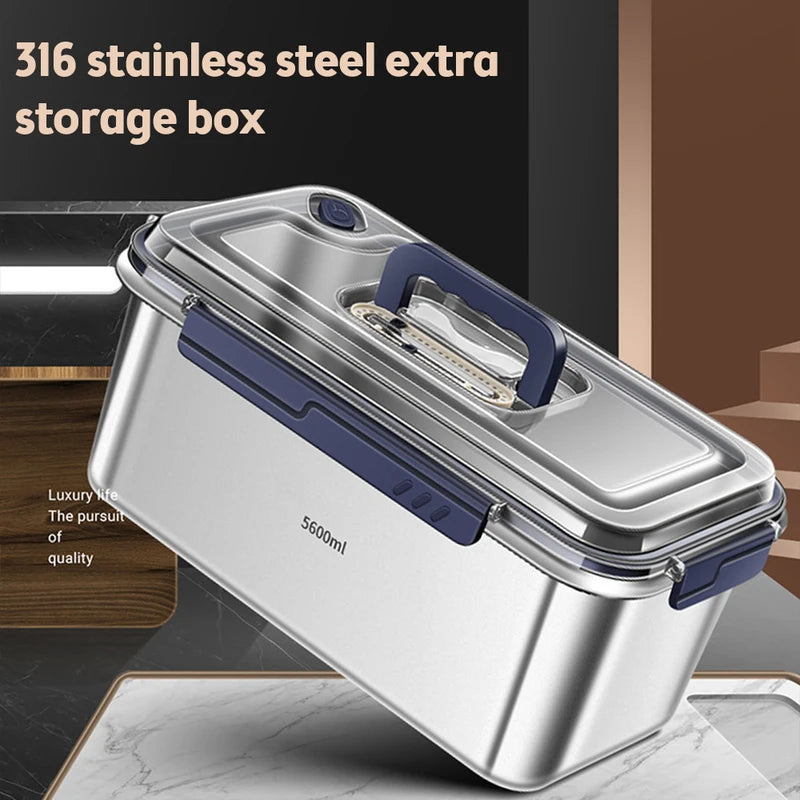 Stainless Steel Food Storage Containers with Lids Large Capacity Leakproof Kitchen Organizer