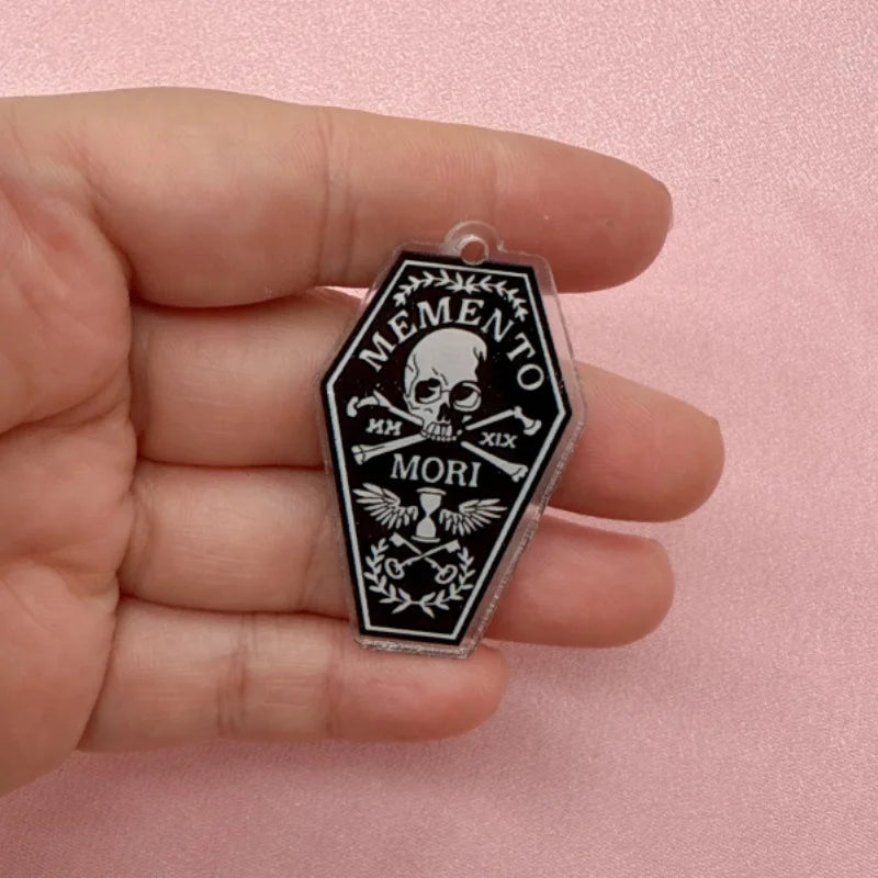 12pcs Acrylic Halloween Coffin Pendant Jewelry Making Set for Earrings, Necklaces, Keychains