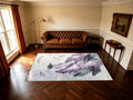 Luxury Purple Feather Area Rug - Non-Slip Floor Mat for Living Room & Bedroom