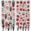 Halloween Ghost Mummy Blood Nail Stickers - 2 Pack Spooky Nail Art Decals for Manicure