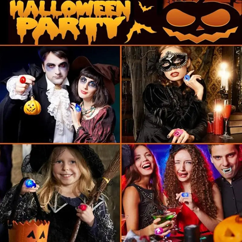 Halloween LED Light Up Rings 20/50 Pack Halloween Party Favors for Kids