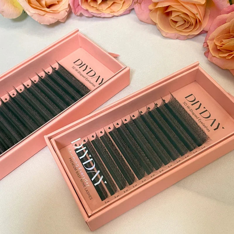 DIYDAY 5D W Shape Eyelash Extensions Premade Fans Natural Soft Lashes