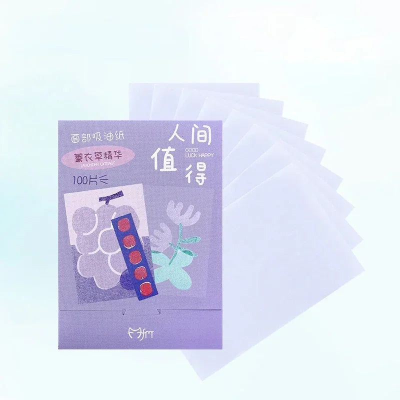 Facial Oil Blotting Papers 100pcs Set Matte Face Wipes Oil Control & Absorbing