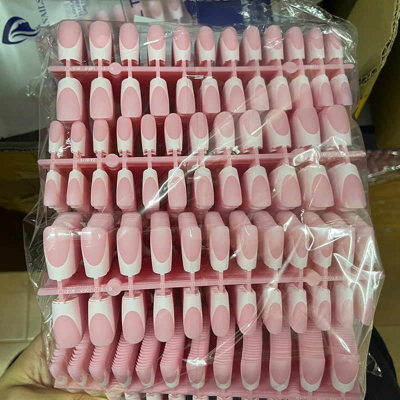 120Pcs Medium Long Square Acrylic Fake Nails Full Cover French Press-On Nails for Women