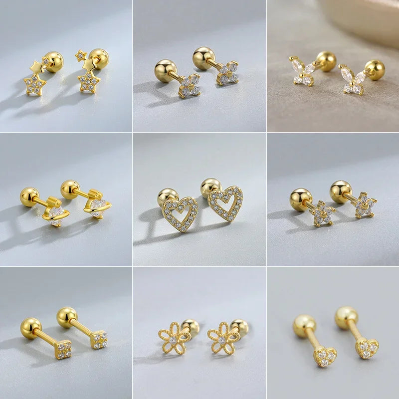 Heart Stud Earrings for Women Hypoallergenic Jewelry Gift, Multiple Colors