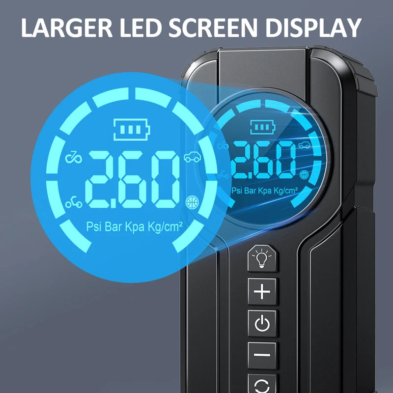 Car Jump Starter Air Compressor Power Bank 150PSI Emergency Boost with LED Light