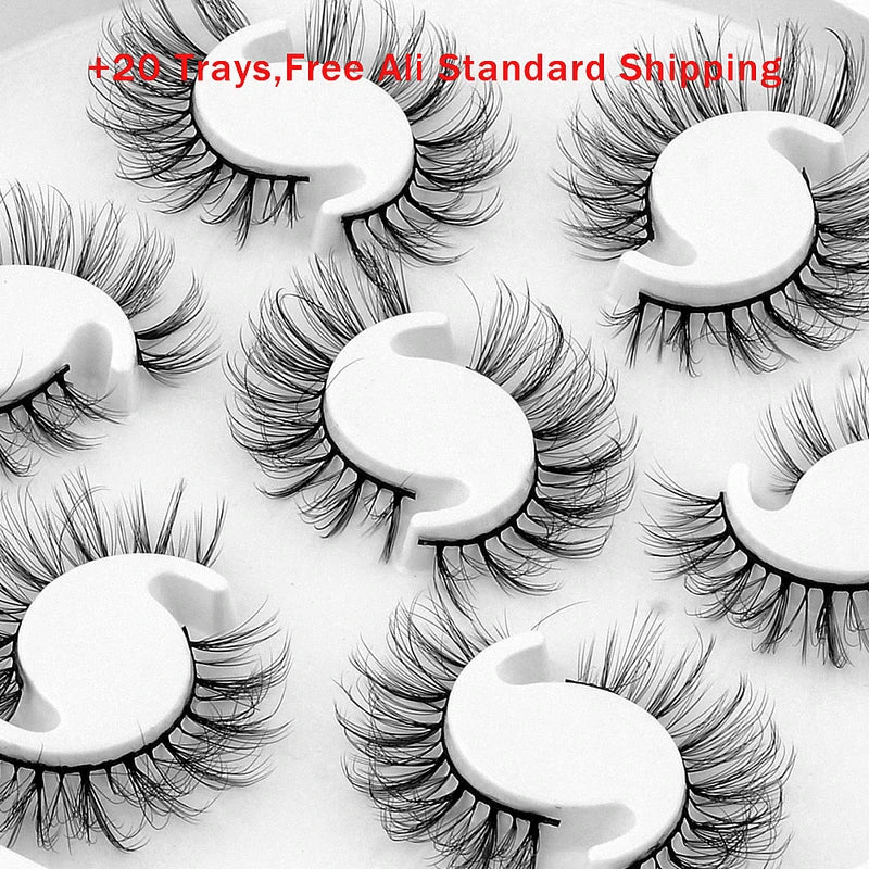 False Eyelash Strips 7/10 Pairs Reusable 3D Mink Fluffy Makeup Lashes