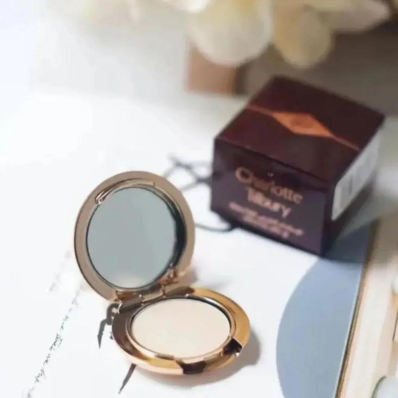 Portable Oil-Control Face Powder Compact with Invisible Pores Long-Lasting Makeup Setting