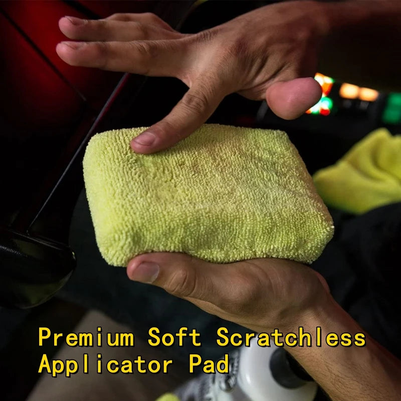 8PCS Microfiber Car Wax Applicator Pads - Soft Foam Detailing Sponges for Vehicle Polishing