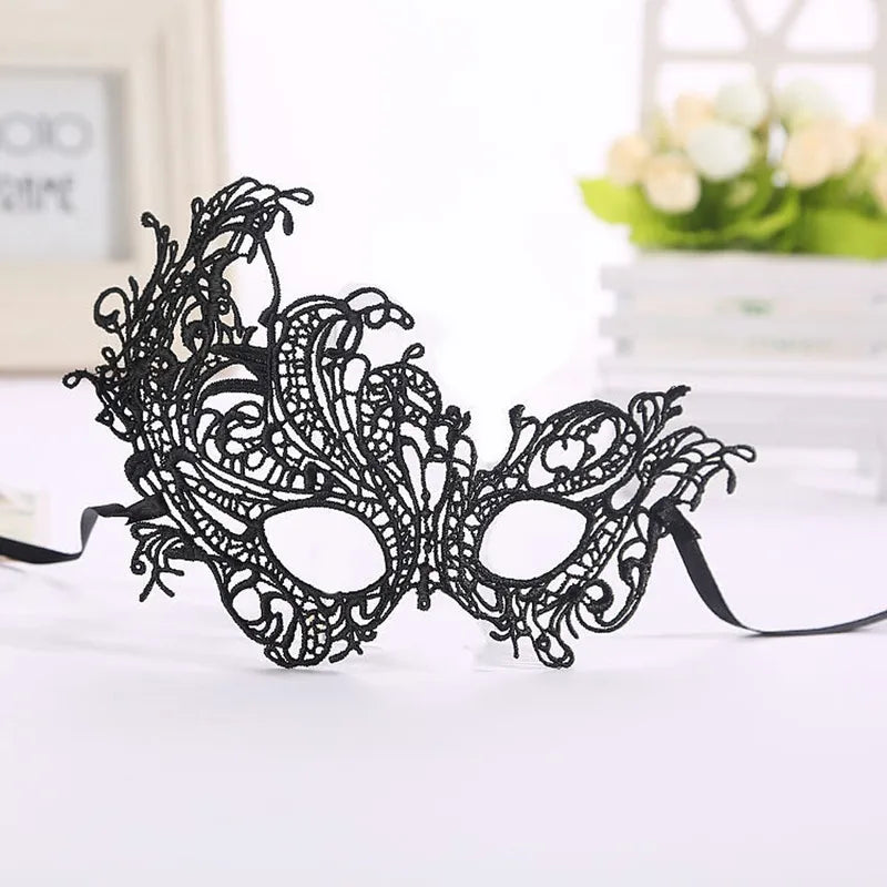 Black Lace Eye Mask for Party Carnival Wedding Halloween Masquerade - Women Accessories