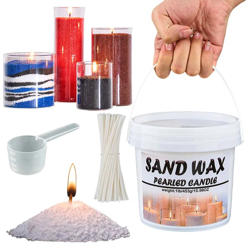 1LB Candle Making Kit with White Sand Wax and Snowflake Decorations